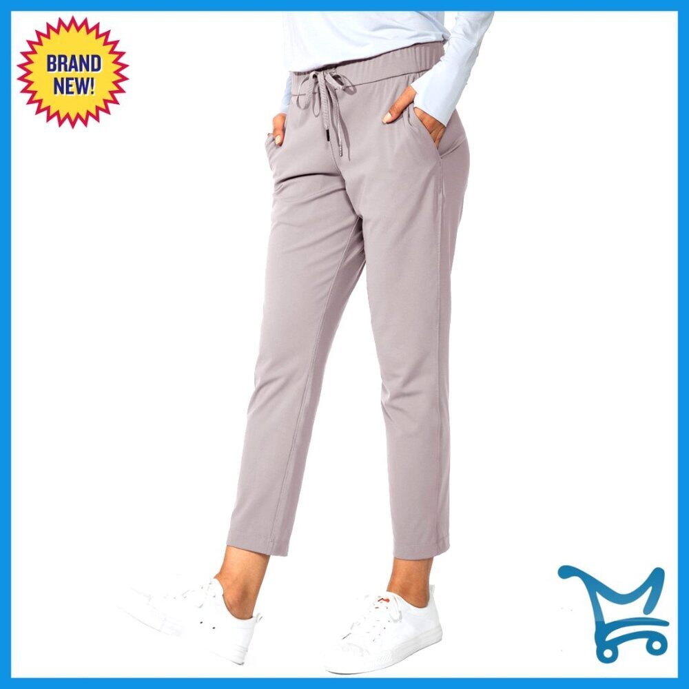 Stretch Ankle Sweatpants 7/8 Length Deep Pockets Lounge Athletic Travel Wear - Picture 1 of 7